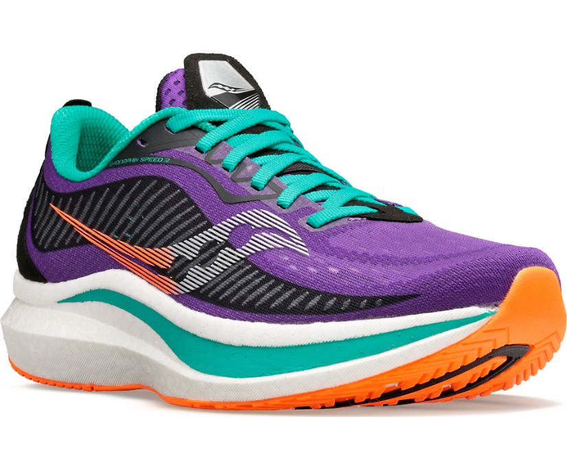 Saucony Endorphin Speed 2 Women's Running Shoes Purple / Black / Turquoise | Canada 119GSOL